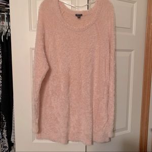 pink fuzzy torrid sweater!